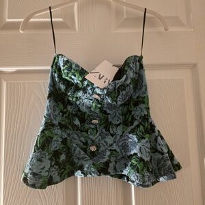 Zara Green and Blue Floral Camisole